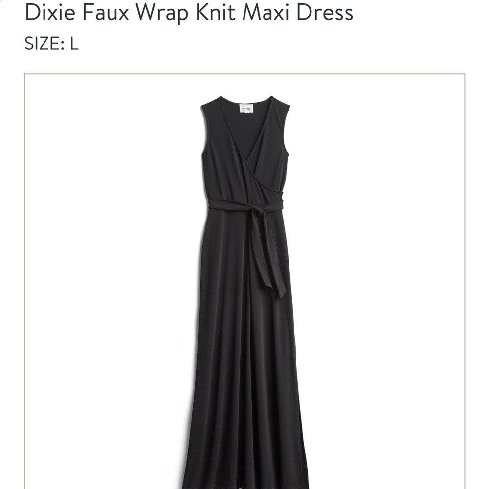 NWT Leota Dixie Faux Wrap Knot Maxi Dress